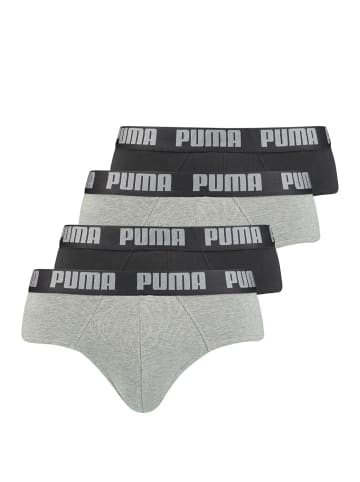 Puma Bodywear Slips 4er Pack in Anthrazit / Grau melange