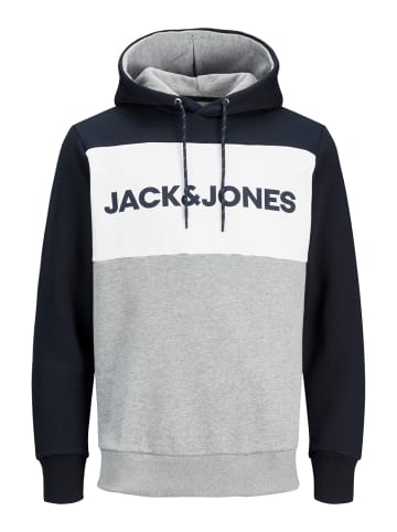 Jack & Jones Sweatshirt 'Logo Blocking' in Navy Blazer REG