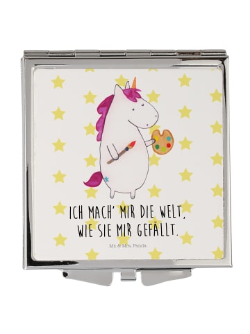 Mr. & Mrs. Panda Kosmetikspiegel Einhorn Künstler mit Spruch in Weiß