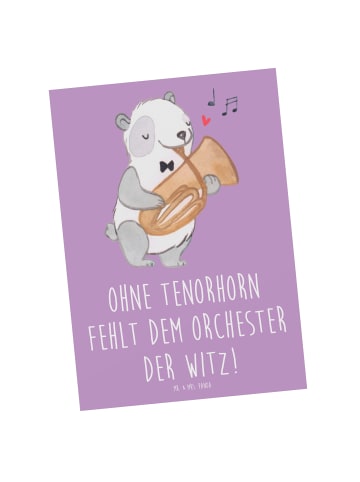 Mr. & Mrs. Panda Grußkarte Tenorhorn Witz mit Spruch in Lavendeltraum
