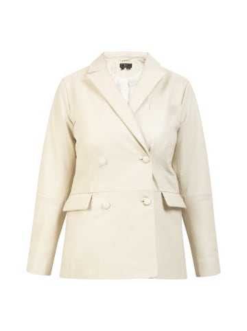 faina Lederblazer in Wollweiss