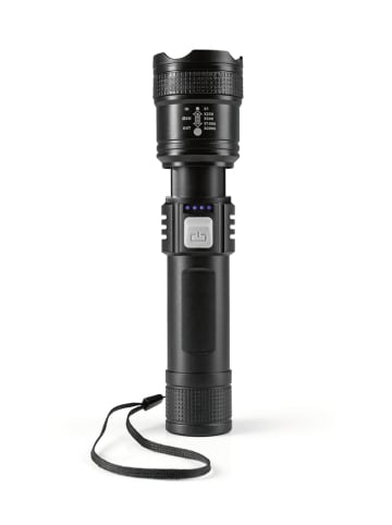 EASYmaxx Taschenlampe wiederaufladbar 3,7V schwarz inkl. USB-Kabel Schwarz
