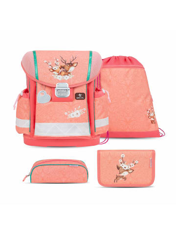 Belmil 4tlg-Set: Schulranzen Set Classy Cute Doe in Rosa H36xL32xT19 cm