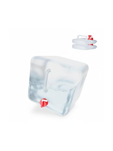 relaxdays 3 x Wasserkanister in Transparent/ Rot - 20 Liter