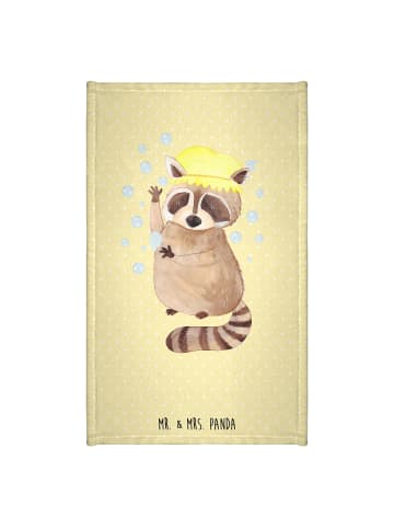 Mr. & Mrs. Panda Gästehandtuch Waschbär ohne Spruch in Gelb Pastell