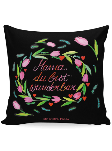 Mr. & Mrs. Panda 40x40 Kissen Mama Tulpen mit Spruch in Bunt