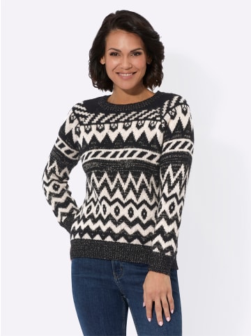 WITT WEIDEN Pullover in elfenbein-schwarz-gemustert