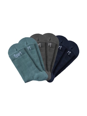 Bench Sportsocken in 2x dunkel mint, 2x grau, 2x marine