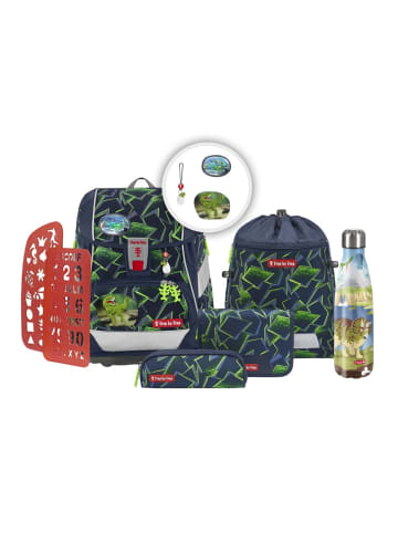 Step by Step Grundschulranzen-Set 2IN1 PLUS "Wild T-Rex Taro" 7-tlg. in Blau/Grün