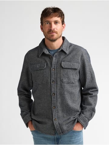 Petrol Industries Fischgrat-Overshirt aus Baumwolle steelline in Blau