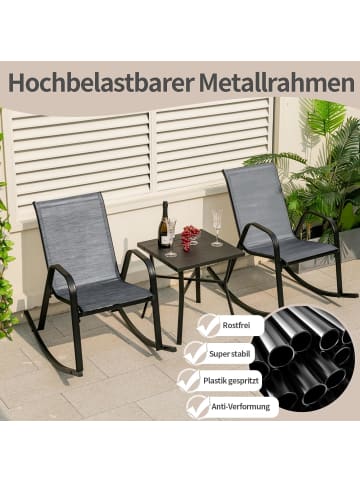 COSTWAY 2er Set Schaukelstühle in Grau