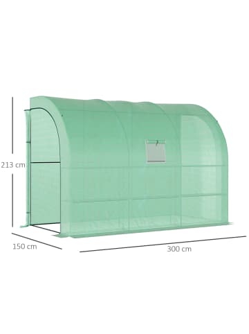 Outsunny Gewächshaus 300L x 150B x 213H cm Grün