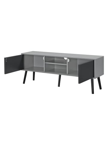 en.casa Fernsehtisch Eskilstuna in Grau Schwarz (L)120cm (B)29.5cm (H)46.5cm