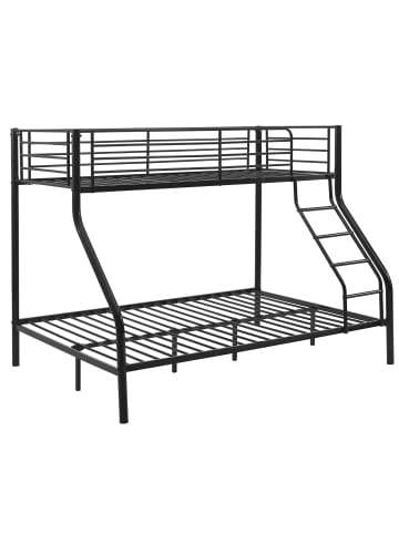 neu.haus Metall Etagenbett Sortland in Schwarz (L)210cm (H)168cm (B)148cm