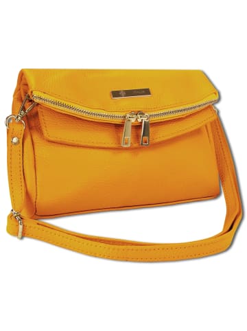 Toscanto Leder Schultertasche, Clutch Toscanto Tasche gelb ca. 24cm