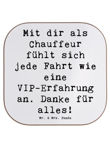 Mr. & Mrs. Panda Glasuntersetzer Spruch VIP Chauffeur mit Spruch in Weiß