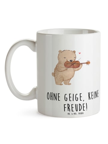 Mr. & Mrs. Panda Tasse Geige Freude mit Spruch in Weiß