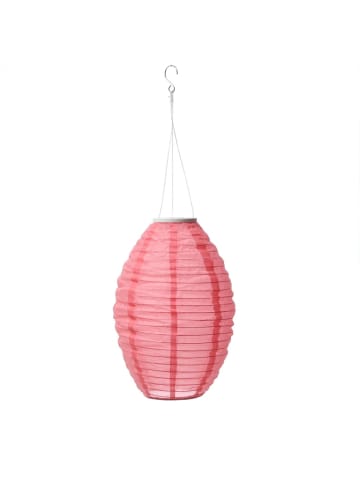 MARELIDA LED Solar Lampion oval Gartenlampion H: 33cm pink