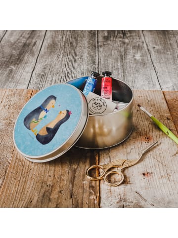 Mr. & Mrs. Panda Aufbewahrungsbox Pinguin Pärchen ohne Spruch in Eisblau