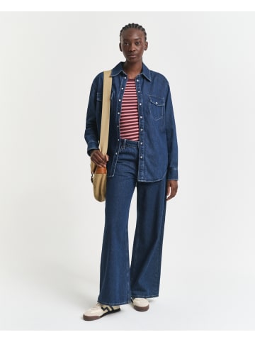 Gant Langarmshirt in bordeaux koralle - 0002