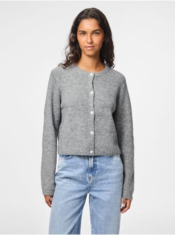Pieces Strickjacke in Medium Grey Melange
