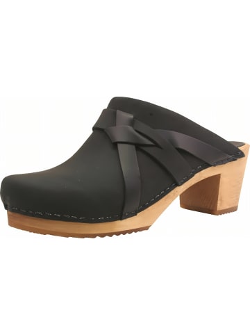 Sanita Comfortwear Clog "Wood-Manuella Square Open" in Schwarz