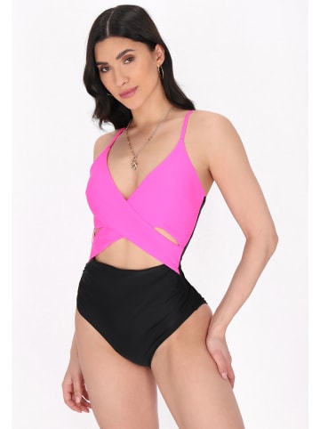 faina Women Swimsuit in pink black
