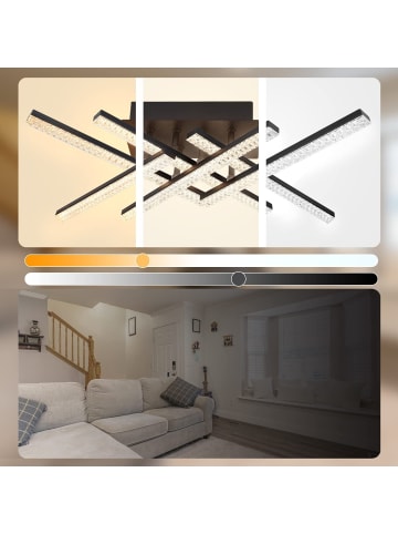 ZMH LED Deckenleuchte in Schwarz Dimmbar Modern 36W Kristall L 52cm