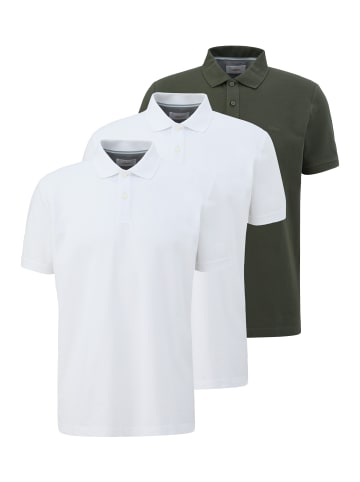 S. Oliver Poloshirt Basic in Weiß / grün