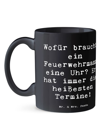 Mr. & Mrs. Panda Kaffeebecher Spruch Feuerwehrmann Termine mit S... in Schwarz