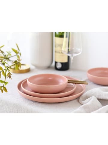 CreaTable Serie  Uno Rusty Rose, Geschirrset, Teller Set 8 teilig in Rosé