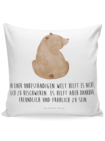 Mr. & Mrs. Panda kuschelkissen 40x40 Bär Schulterblick mit Spruch in Weiß