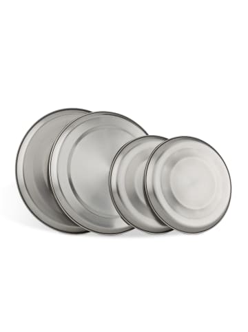 relaxdays 4er Set Herdabdeckplatten in Silber - Ø20 cm