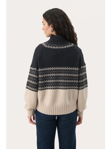 PART TWO Strickpullover PinarPW Gerade Passform in Navy Jacquard