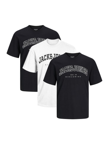 Jack & Jones T-Shirt Caleb Varsity in Schwarz / weiß