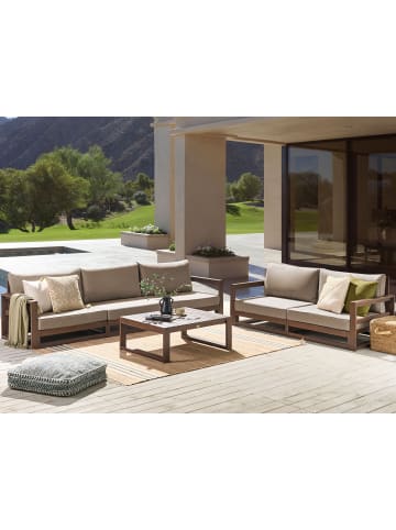 Beliani 3-tlg Sitzgruppe TIMOR in Braun/Grau/Beige
