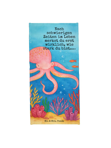 Mr. & Mrs. Panda Badehandtuch Tintenfisch Design mit Spruch in Gelb Pastell