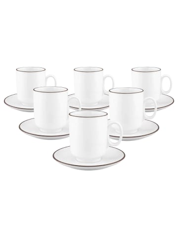 Seltmann Weiden 6er Set Kaffeebecher mit Untere Sento Home Pure Lines in Chocolate Brown 400 ml
