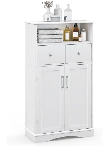 COSTWAY Badezimmerschrank 60x30x108cm in Weiß