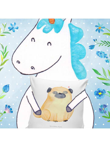 Mr. & Mrs. Panda Sofakissen Mops ohne Spruch in Weiß