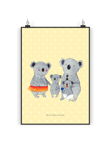 Mr. & Mrs. Panda Bild Koala Familie ohne Spruch in Gelb Pastell
