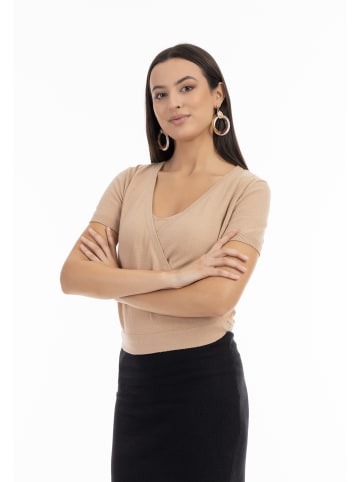 faina Damen Kurzarm-Pullover in Beige