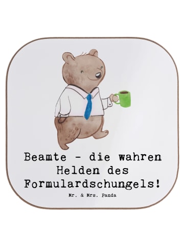 Mr. & Mrs. Panda gläseruntersetzer Beamtin Heldin mit Spruch in Weiß