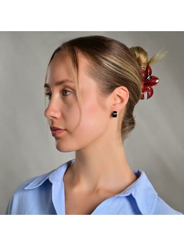 Adeliás Unisex Ohrringe – Klappcreole aus Edelstahl in schwarz