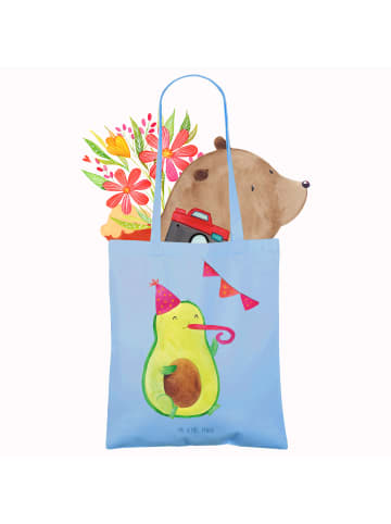 Mr. & Mrs. Panda Tote Bag Avocado Party ohne Spruch in Sky Blue