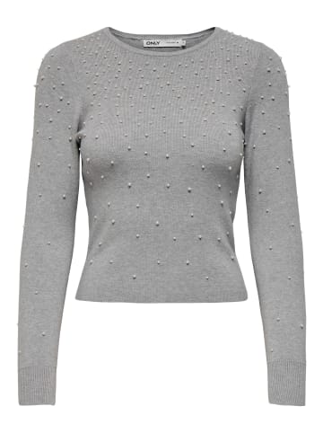 ONLY Strickpullover in Light Grey Melange