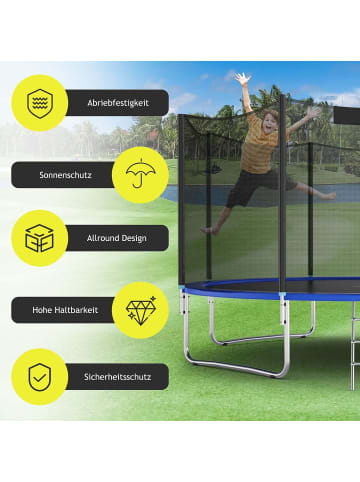 COSTWAY Trampolin Sicherheitsnetz 366cm für 8 Stangen in Schwarz