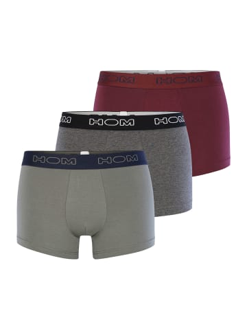 HOM 3-Pack Boxer Briefs Boxerlines #1 in Grau/Khaki/Rot