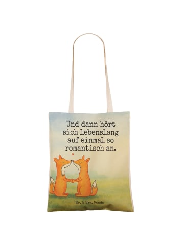 Mr. & Mrs. Panda Tote Bag Füchse Liebe Design mit Spruch in Weiß