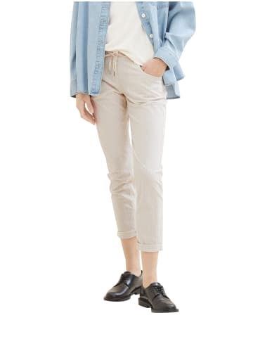 Tom Tailor Hose Cropped Relaxed Stoffhose in Beige